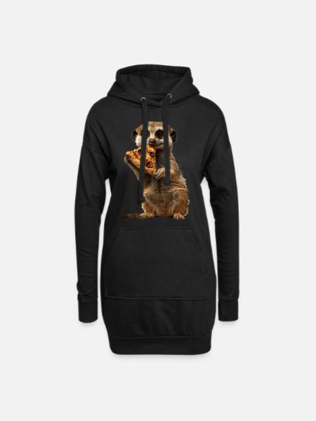 Erdmännchen - Hoodie-Kleid - Schwarz