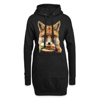 Fuchs - Hoodie-Kleid - Schwarz - Vorne
