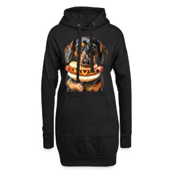 Chien - Sweat-shirt à capuche long Femme - noir - Devant