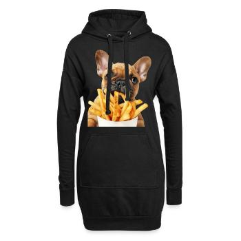 Chien - Sweat-shirt à capuche long Femme - noir - Devant