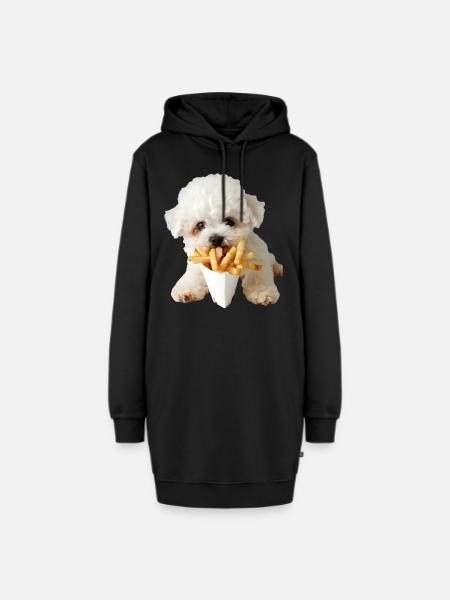 Bichon Frisé - Hoodie-Kleid - Schwarz