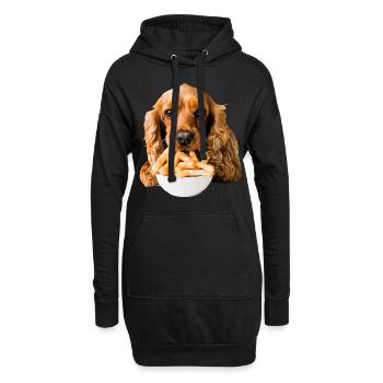 Cocker Spaniel - Sweat-shirt à capuche long Femme - noir - Devant