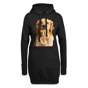 Golden retriever - Sweat-shirt à capuche long Femme - noir - Devant