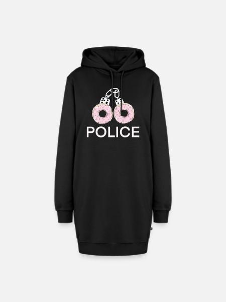 Polizei - Donut Handschellen - Hoodie-Kleid - Schwarz