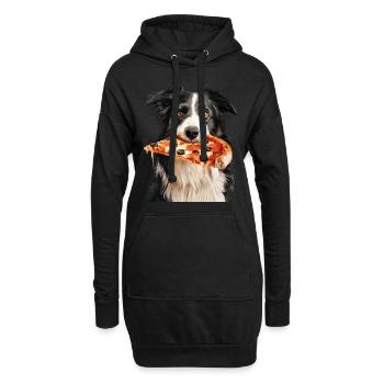 Border Collie - Sweat-shirt à capuche long Femme - noir - Devant
