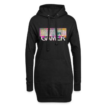 Gamer - Hoodie-Kleid - Schwarz - Vorne