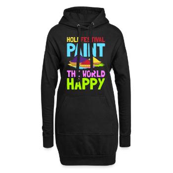 Holi Indien Holi Festival Happy Holi Fest - Hoodie-Kleid - Schwarz - Vorne