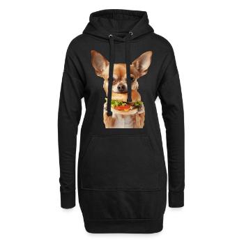 Chihuahua - Sweat-shirt à capuche long Femme - noir - Devant