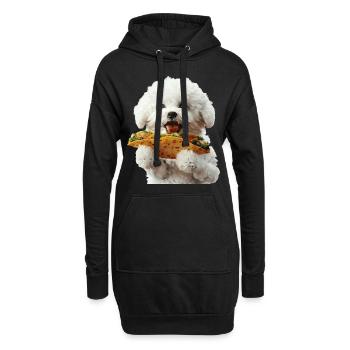 Bichon frisé - Sweat-shirt à capuche long Femme - noir - Devant
