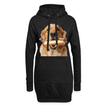 Golden retriever - Sweat-shirt à capuche long Femme - noir - Devant