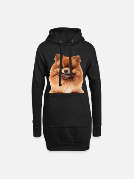 Zwergspitz - Hoodie-Kleid - Schwarz