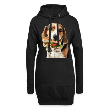 Beagle - Hoodie-Kleid - Schwarz - Vorne