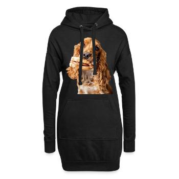 Cocker Spaniel - Sweat-shirt à capuche long Femme - noir - Devant