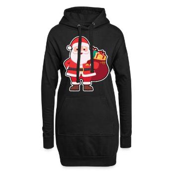 01 Mignon Mignon Père Noël Cadeaux - Sweat-shirt à capuche long Femme - noir - Devant