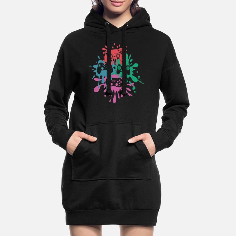 Pixel Controller – Conception de jeu rétro Sweat-shirt à capuche long Femme