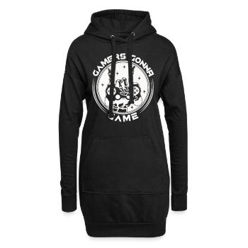 Gamer werden immer zocken Gaming Zubehör - Hoodie-Kleid - Schwarz - Vorne