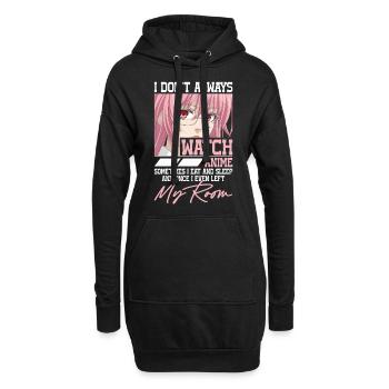 Ich schaue nicht immer Anime - Hoodie-Kleid - Schwarz - Vorne
