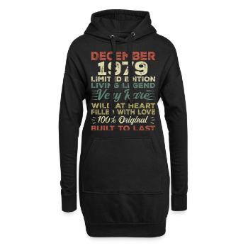 Décembre 1979 - anniversaire Décembre 1979 année - Sweat-shirt à capuche long Femme - noir - Devant