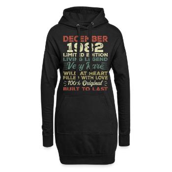 Dezember 1982 - Geburtstag Dezember 1982 Jahr - Hoodie-Kleid - Schwarz - Vorne