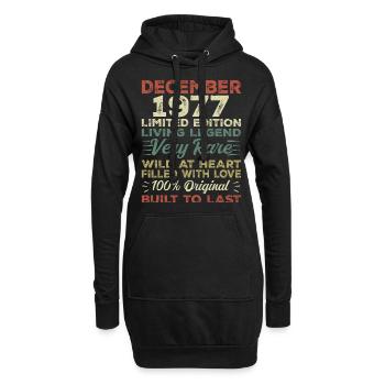 Dezember 1977 - Geburtstag Dezember 1977 Jahr - Hoodie-Kleid - Schwarz - Vorne