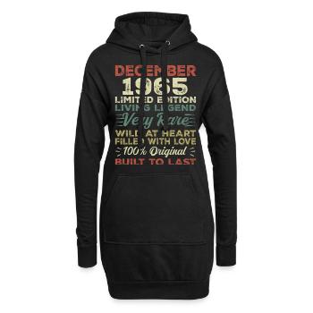 Décembre 1965 - anniversaire Décembre 1965 année - Sweat-shirt à capuche long Femme - noir - Devant