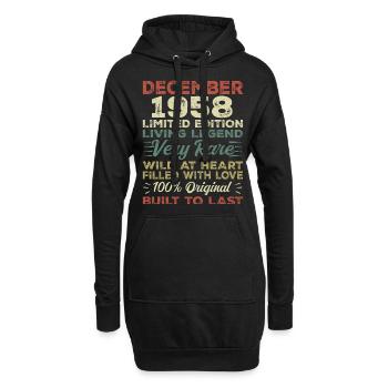 Dezember 1958 - Geburtstag Dezember 1958 Jahr - Hoodie-Kleid - Schwarz - Vorne