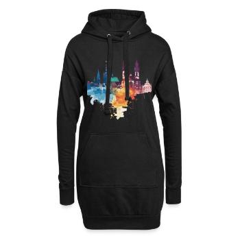 Élan - Sweat-shirt à capuche long Femme - noir - Devant