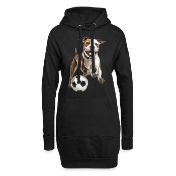 Pitbull terrier américain - Sweat-shirt à capuche long Femme - noir - Devant