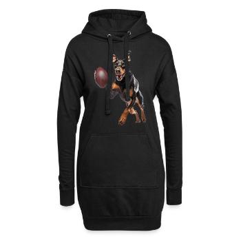 Doberman - Sweat-shirt à capuche long Femme - noir - Devant