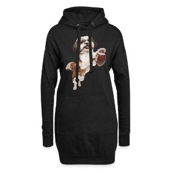 Shih Tzu - Sweat-shirt à capuche long Femme - noir - Devant