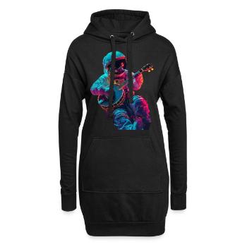 Astronaut Banjo - Hoodie-Kleid - Schwarz - Vorne
