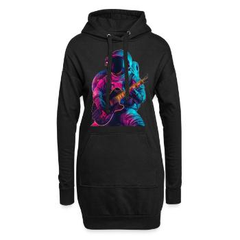 Guitare astronaute - Sweat-shirt à capuche long Femme - noir - Devant