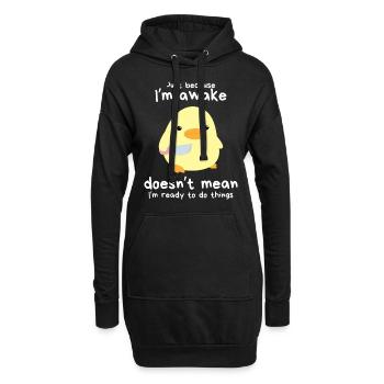 « Juste parce que je suis réveillé » - Canard avec un couteau Meme - Sweat-shirt à capuche long Femme - noir - Devant