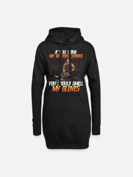 Eishockey Spieler Eishockey Geschenk - Hoodie-Kleid - Schwarz