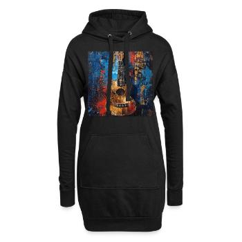 Ukulele - Hoodie-Kleid - Schwarz - Vorne