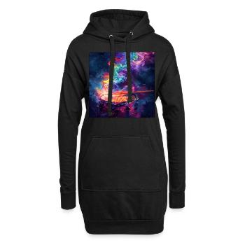 Schlagzeug - Hoodie-Kleid - Schwarz - Vorne