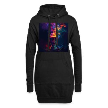 Schlagzeug - Hoodie-Kleid - Schwarz - Vorne