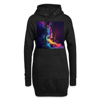 Guitare - Sweat-shirt à capuche long Femme - noir - Devant