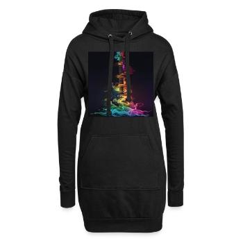 Guitare - Sweat-shirt à capuche long Femme - noir - Devant