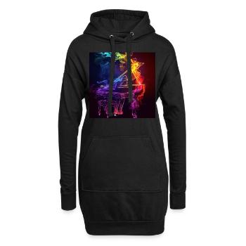 Piano - Sweat-shirt à capuche long Femme - noir - Devant