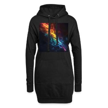Flûte traversière - Sweat-shirt à capuche long Femme - noir - Devant