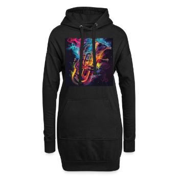 Tuba - Sweat-shirt à capuche long Femme - noir - Devant