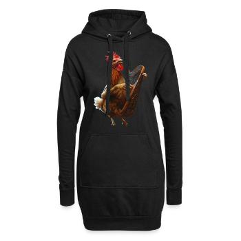Hahn Harfe - Hoodie-Kleid - Schwarz - Vorne