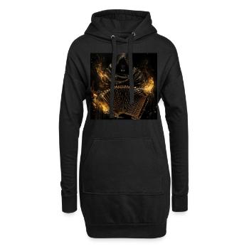 Akkordeon - Hoodie-Kleid - Schwarz - Vorne