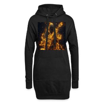 Gitarre - Hoodie-Kleid - Schwarz - Vorne