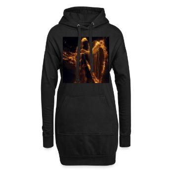 Harfe - Hoodie-Kleid - Schwarz - Vorne