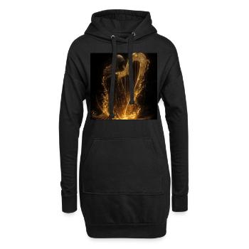 Harfe - Hoodie-Kleid - Schwarz - Vorne