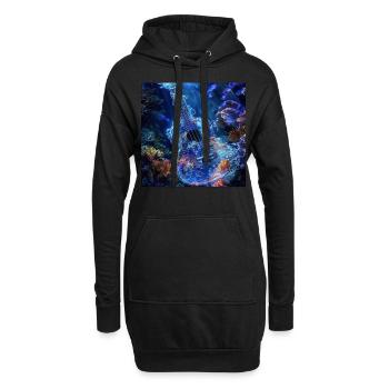 Ukulele - Hoodie-Kleid - Schwarz - Vorne