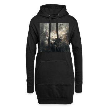 Klavier - Hoodie-Kleid - Schwarz - Vorne