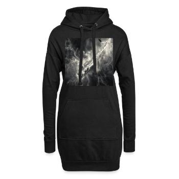 Saxophon - Hoodie-Kleid - Schwarz - Vorne